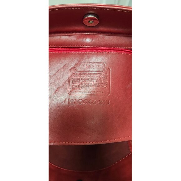 Vintage Coach Leather Tote Bag Burgundy Red USA Made Shopper Shoulder Bag - Picture 9 of 16
